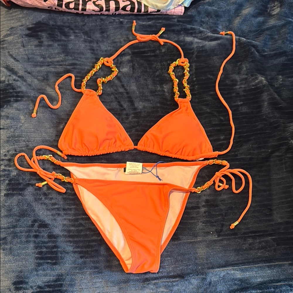 Orange and Yellow Bikini Set Classic Triangle Style